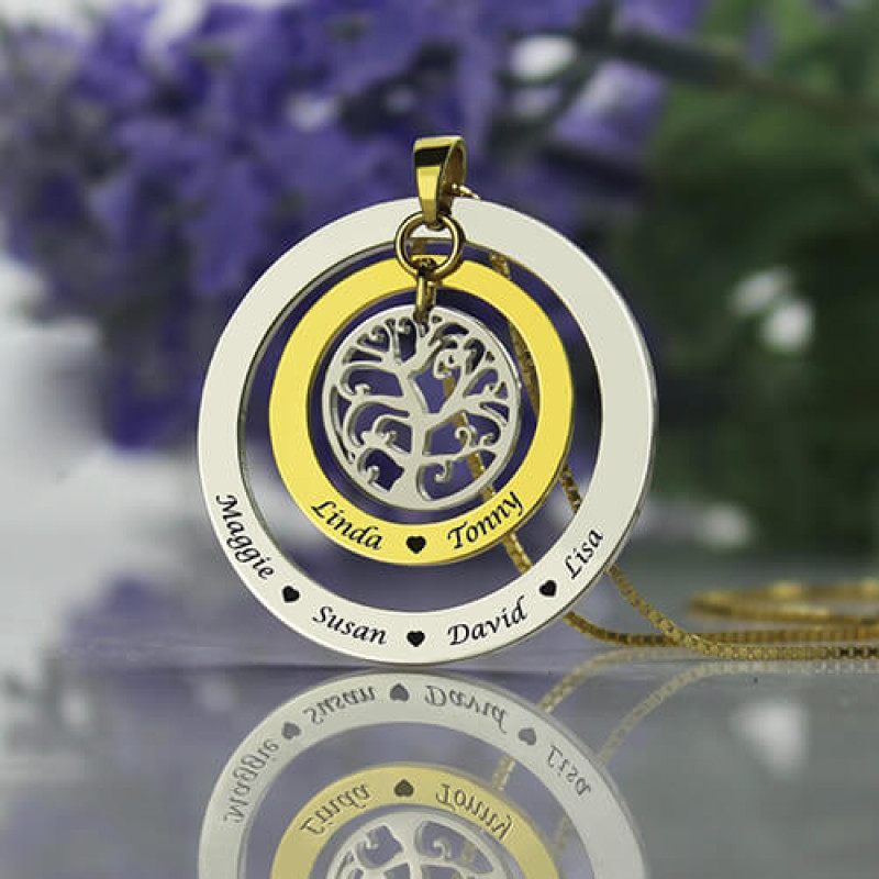 Personalised Family Tree Names Necklace Grandma Family Tree Names Necklace product image