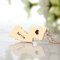 Custom New Jersey state-shaped heart name necklace product image