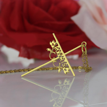 Gold Plated 952 Silver Cross Name Necklaces with Rose Gold Plated 952 Silver Cross Name Necklaces with Rose