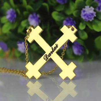 Gold Plated Silver Julian Cross Name Necklaces Troubadour Cross Gold Plated Silver Julian Cross Name Necklaces Troubadour Cross