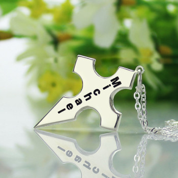 Silver Conical Shape Cross Name Necklace Silver Conical Shape Cross Name Necklace