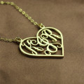 Solid Gold Personalised Initial Heart Monogram Necklace Solid gold personalised initial heart monogram necklace