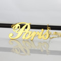 Solid gold personalised name necklace detail
