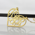 Solid Gold Personalised Initial Heart Monogram Necklace Solid gold personalised initial heart monogram necklace