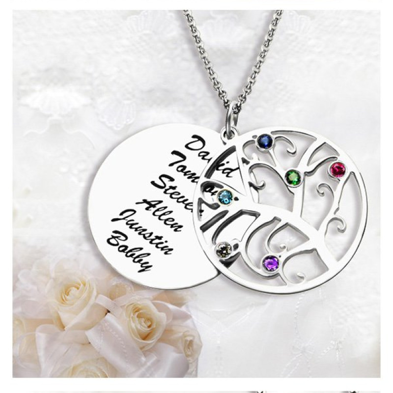 Family Tree Name Necklace Grandma Family Tree Names Necklace product image