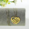 Engraved Heart Name Necklace Detail Personalised mother’s birthstone heart name necklace detail view