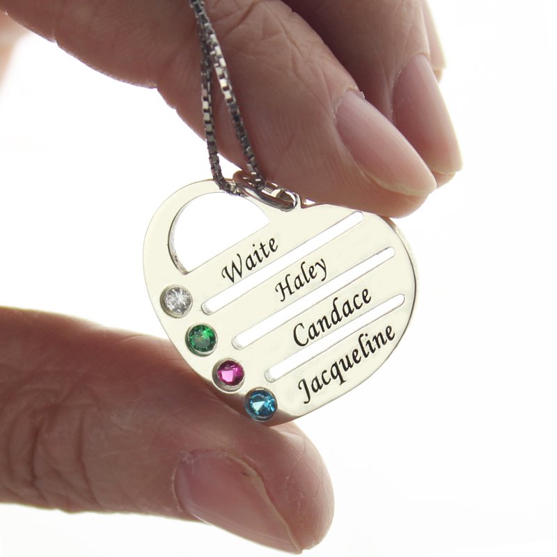 Personalised Mother's Heart Necklace view Personalised mother's heart necklace product view