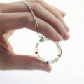 Silver Family Name Circle Pendant 925 silver family name necklace with a circular pendant