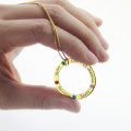 Engraved family names and birthstone necklace product image
