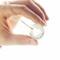 Engraved Heart Necklace Personalised sterling silver heart promise necklace gallery image