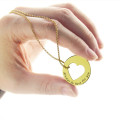 Personalised cut-out heart promise necklace detail view