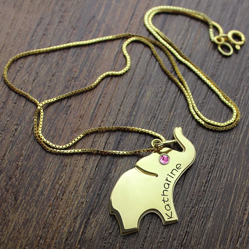 Personalised elephant charm necklace product image
