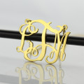 Cut-out personalised monogram necklace with initial pendant