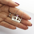 Crown Charm Name Necklace Personalised crown charm name necklace product image