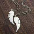 Personalised his and her angel wings necklace set