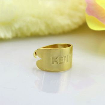18ct Gold Plated Name Engraved Cuff Rings 18ct Gold Plated Name Engraved Cuff Rings