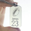 Dog Tag Rugby Name Necklace Detail Men's personalised dog tag rugby name necklace detail view