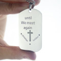 Personalised remembrance dog tag necklace detail view