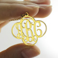 Close product view of the personalised cut-out clover monogram necklace