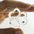 Engraved Shamrocks Heart Necklace Engraved triple heart shamrocks necklace