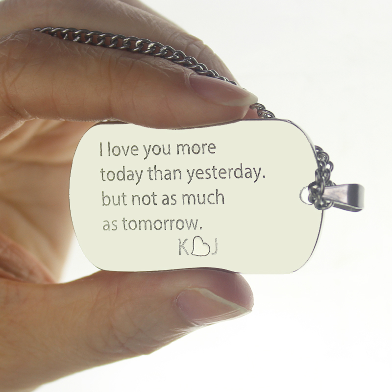 Love Song personalised dog tag name necklace product view