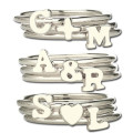 Stackable Midi Initial Ring Sterling Silver Stackable midi initial ring in sterling silver