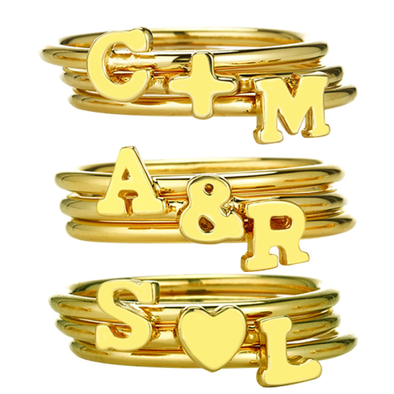 Personalised Stackable Initial Ring Personalised stackable initial ring view