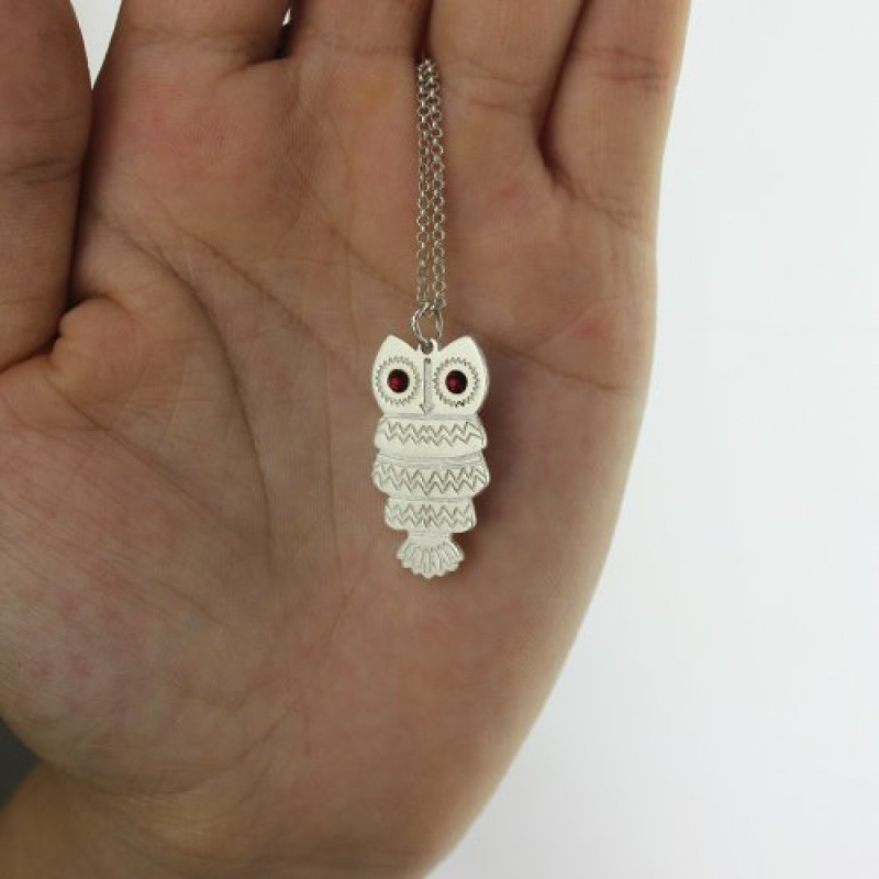 Birthstone Owl Name Necklace for Girls Personalised birthstone owl name necklace for girls