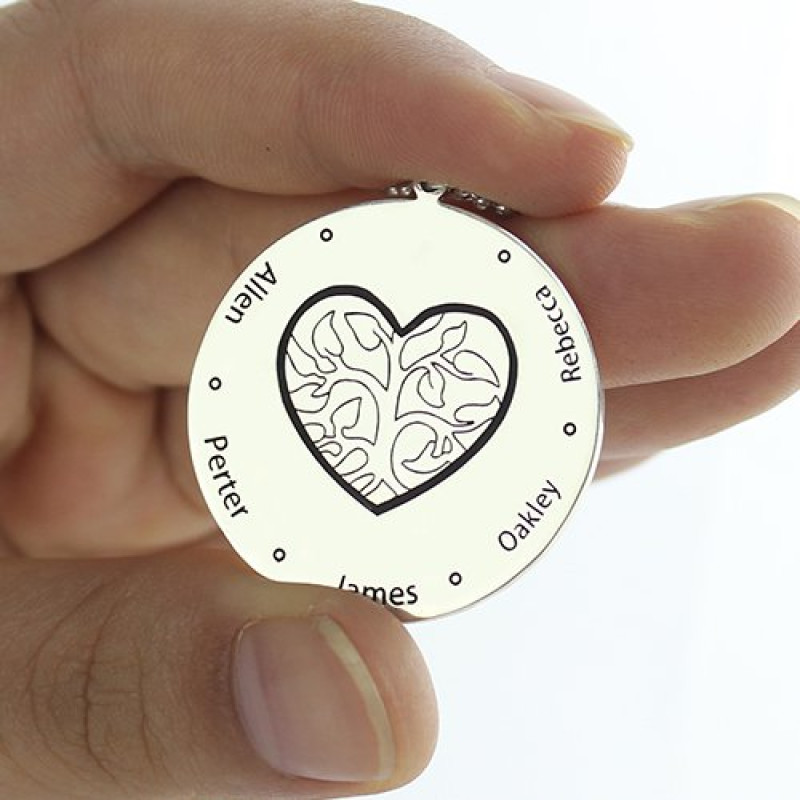 Engraved family tree necklace product image