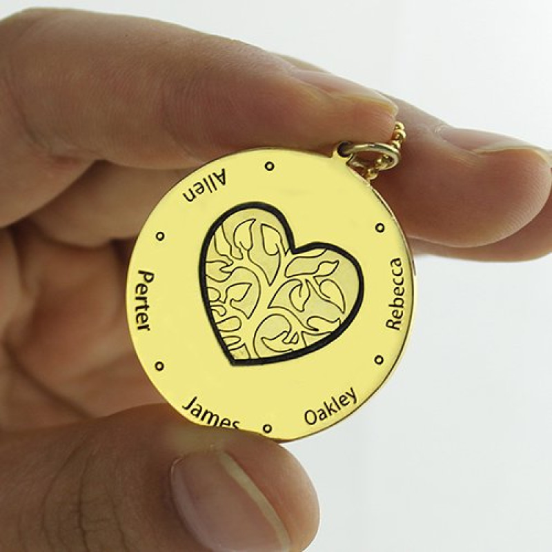 Personalised heart family tree necklace product image