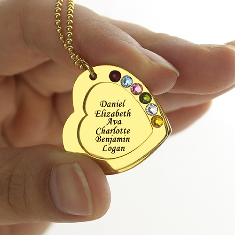 Personalised Heart Birthstone Necklace Detail Personalised heart birthstone necklace detail