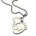 Baby Feet Name Necklace Baby feet necklace with name engraving