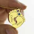 Birthstone Baby Feet Charm Pendant Detail Birthstone baby feet charm pendant product detail