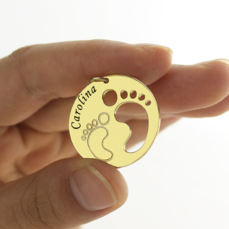 Baby Footprint Pendant Detail Personalised baby footprint pendant detail