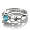 Customised Infinity Promise Ring Product View Customised infinity promise ring with name and birthstone product view