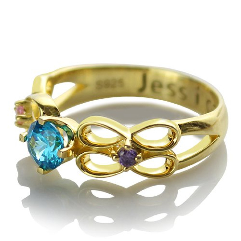 Personalised birthstone infinity promise ring product image