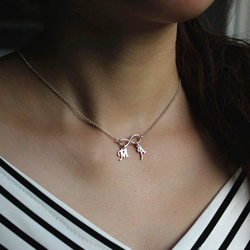 Personalised Infinity Necklace with Double Initials Personalised infinity necklace with double initials