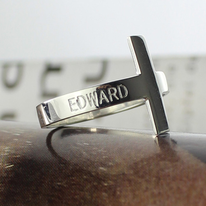 Personalised Cross Name Ring Personalised cross name ring product view