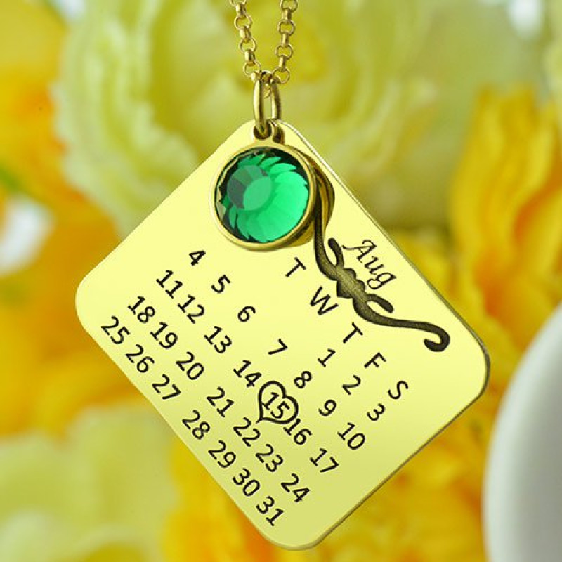 Personalised Birthday Calendar Necklace Personalised birthday calendar necklace