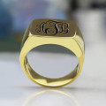 Custom monogram signet ring product view
