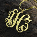 Personalised solid gold monogram necklace product image