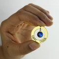 Engraved Circle Name Pendant Personalised circle pendant with engraved names
