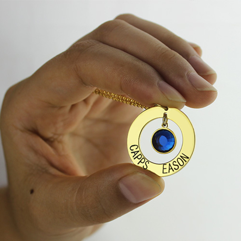 Engraved Circle Name Pendant Personalised circle pendant with engraved names
