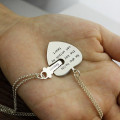 Key and Heart Couple Necklace Set - Gallery View 2 Key and heart necklace set for a couple, gallery view 2