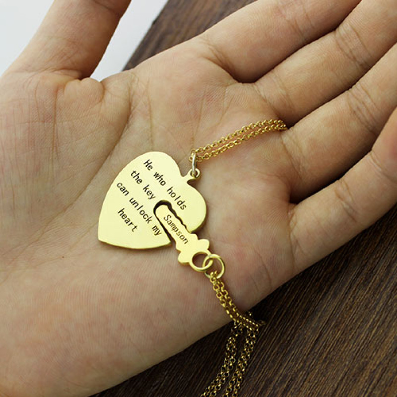 He Who Holds the Key key and lock necklace set image
