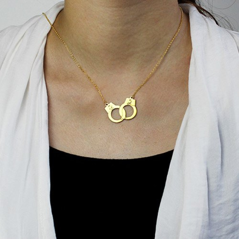 Personalised handcuff necklace detail image