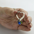 Open Heart Promise Phrase Necklace with Birthstone Open heart promise phrase necklace with birthstone