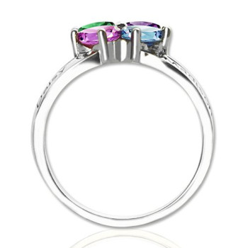 Personalised Mothers Name Ring with Birthstone Sterling Silver Personalised Mothers Name Ring with Birthstone Sterling Silver