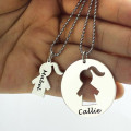 Personalised cut-out pendant necklace set product view