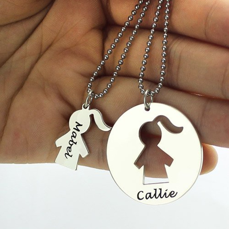 Personalised cut-out pendant necklace set product view